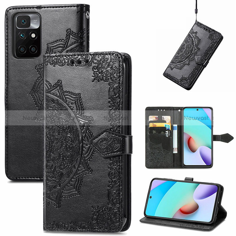 Leather Case Stands Fashionable Pattern Flip Cover Holder for Xiaomi Redmi 10 (2022)