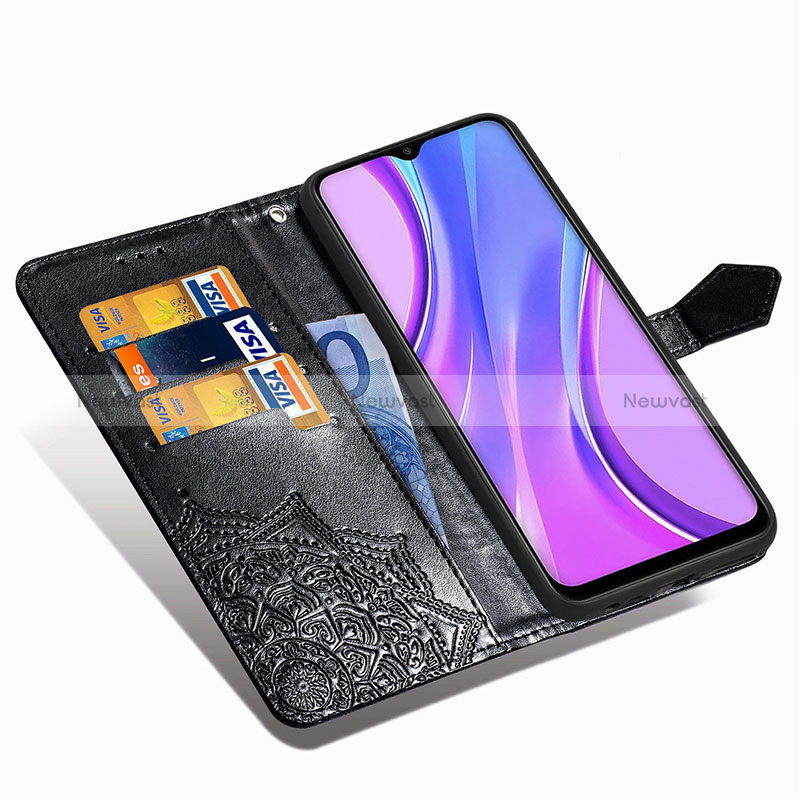 Leather Case Stands Fashionable Pattern Flip Cover Holder for Xiaomi Redmi 9