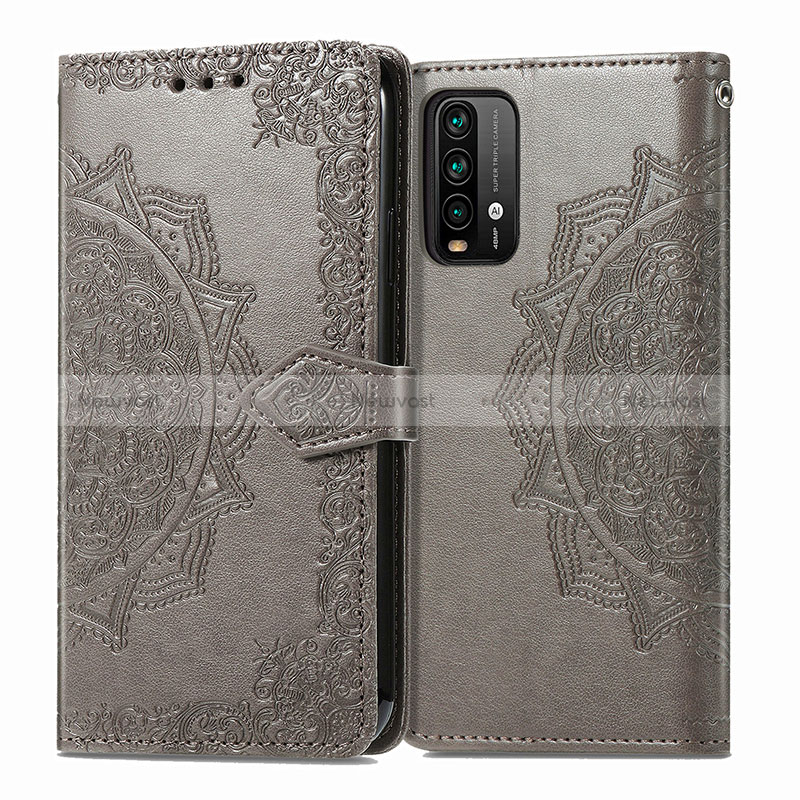 Leather Case Stands Fashionable Pattern Flip Cover Holder for Xiaomi Redmi 9 Power