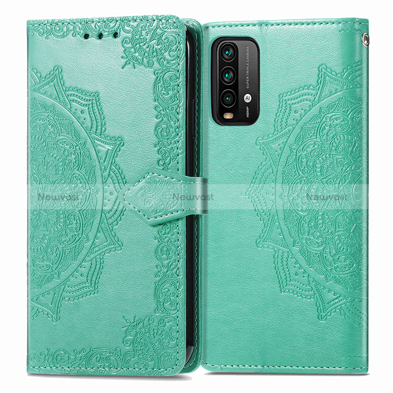 Leather Case Stands Fashionable Pattern Flip Cover Holder for Xiaomi Redmi 9 Power