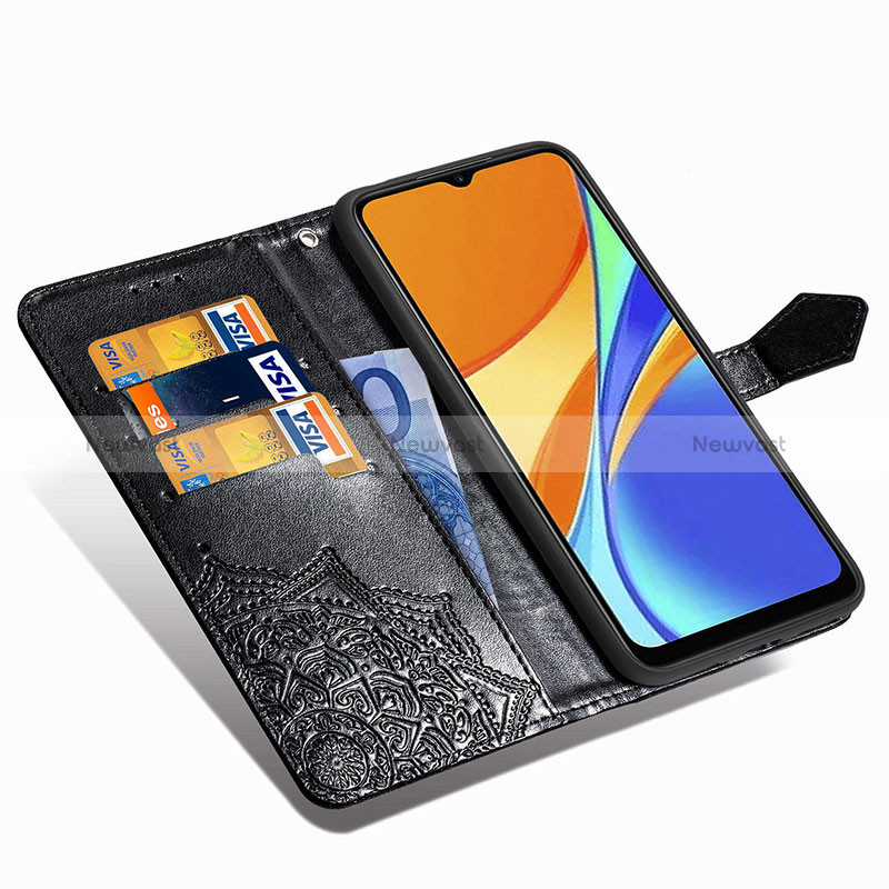 Leather Case Stands Fashionable Pattern Flip Cover Holder for Xiaomi Redmi 9C NFC