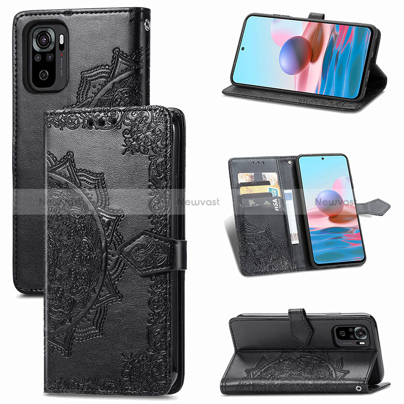 Leather Case Stands Fashionable Pattern Flip Cover Holder for Xiaomi Redmi Note 10 4G