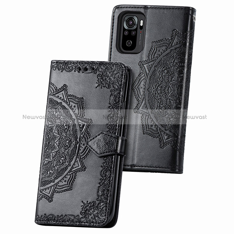 Leather Case Stands Fashionable Pattern Flip Cover Holder for Xiaomi Redmi Note 10 4G