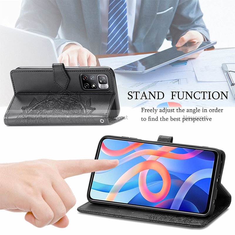 Leather Case Stands Fashionable Pattern Flip Cover Holder for Xiaomi Redmi Note 11 5G