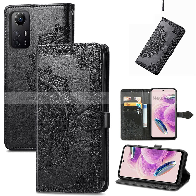 Leather Case Stands Fashionable Pattern Flip Cover Holder for Xiaomi Redmi Note 12S