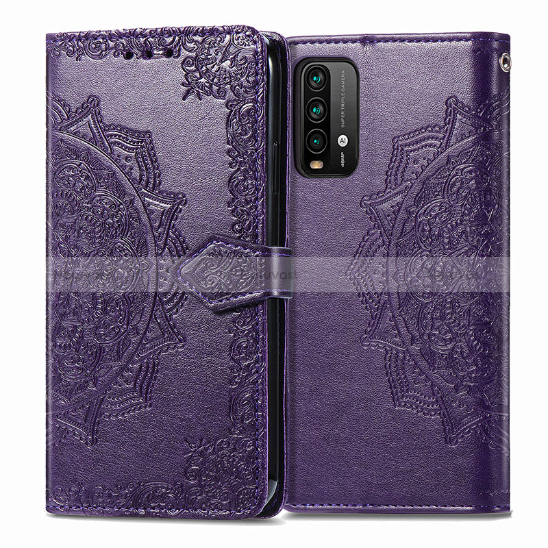 Leather Case Stands Fashionable Pattern Flip Cover Holder for Xiaomi Redmi Note 9 4G