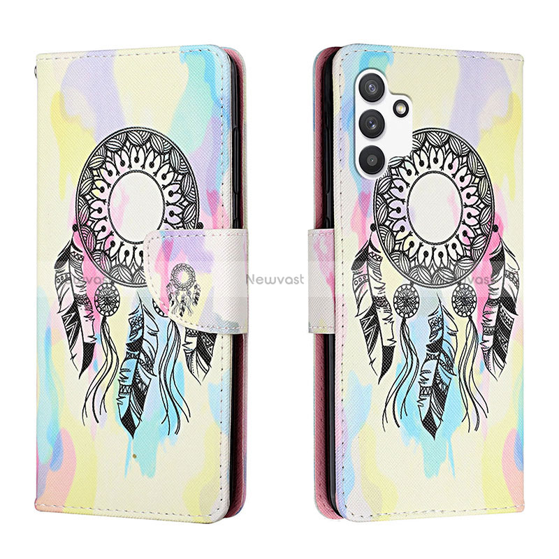 Leather Case Stands Fashionable Pattern Flip Cover Holder H01X for Samsung Galaxy A13 4G Colorful