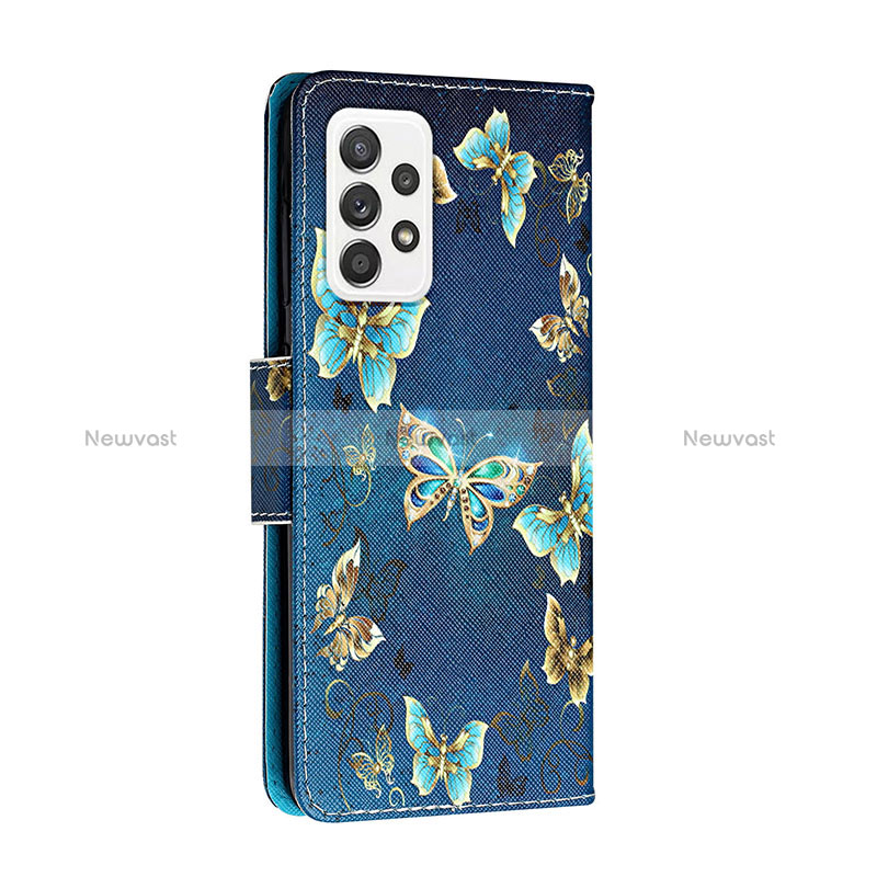 Leather Case Stands Fashionable Pattern Flip Cover Holder H01X for Samsung Galaxy A33 5G