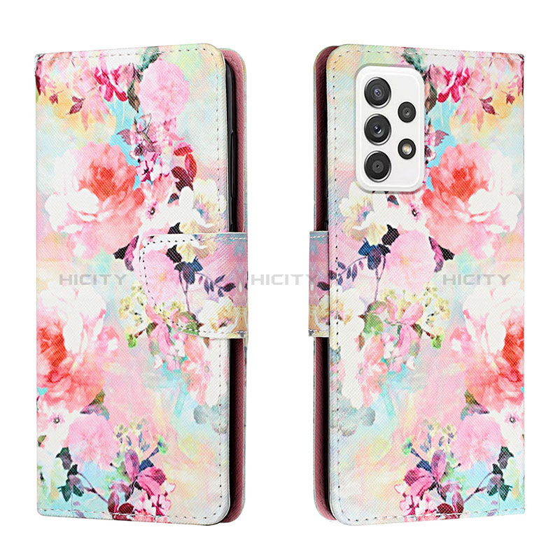 Leather Case Stands Fashionable Pattern Flip Cover Holder H01X for Samsung Galaxy A53 5G