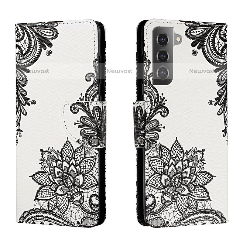 Leather Case Stands Fashionable Pattern Flip Cover Holder H01X for Samsung Galaxy S23 5G