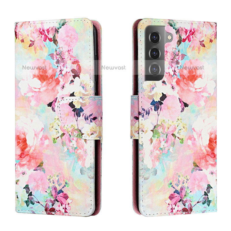 Leather Case Stands Fashionable Pattern Flip Cover Holder H01X for Samsung Galaxy S23 5G