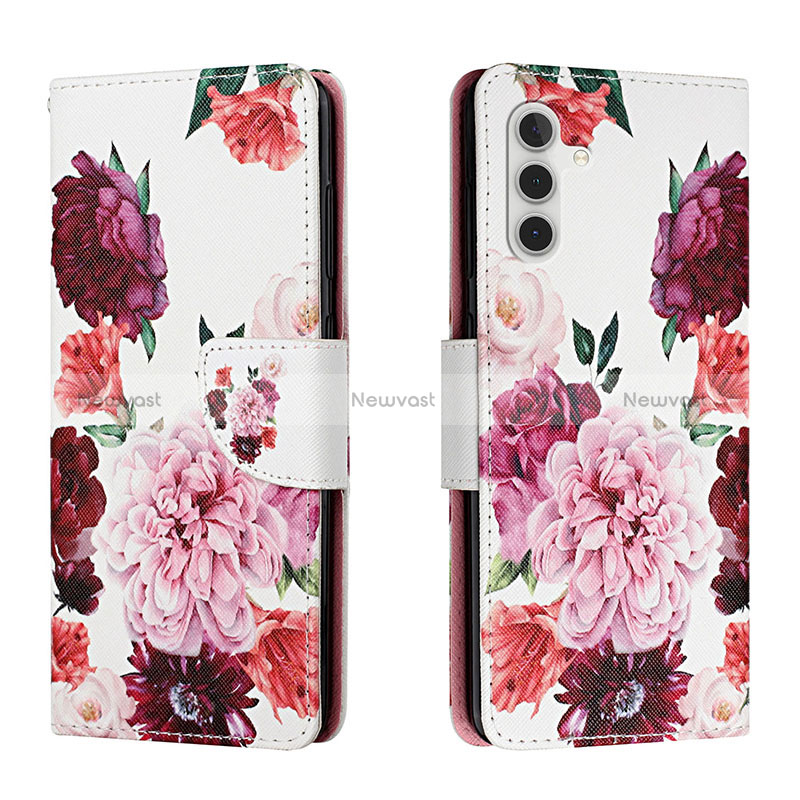 Leather Case Stands Fashionable Pattern Flip Cover Holder H02X for Samsung Galaxy A04s
