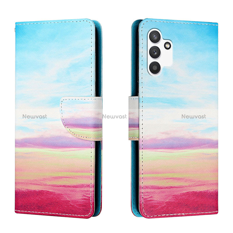 Leather Case Stands Fashionable Pattern Flip Cover Holder H02X for Samsung Galaxy A13 4G Colorful