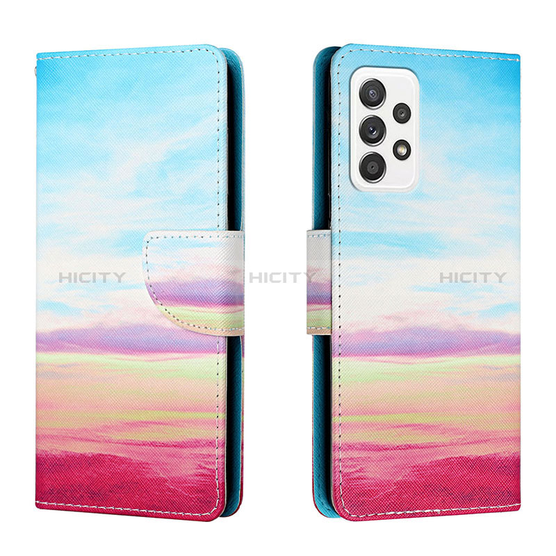 Leather Case Stands Fashionable Pattern Flip Cover Holder H02X for Samsung Galaxy A53 5G