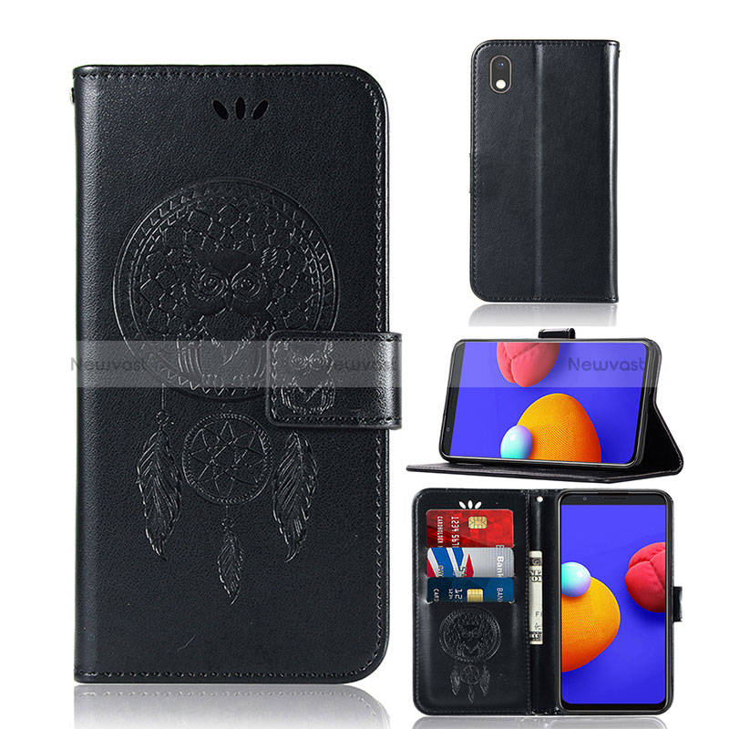 Leather Case Stands Fashionable Pattern Flip Cover Holder JX1 for Samsung Galaxy A01 Core