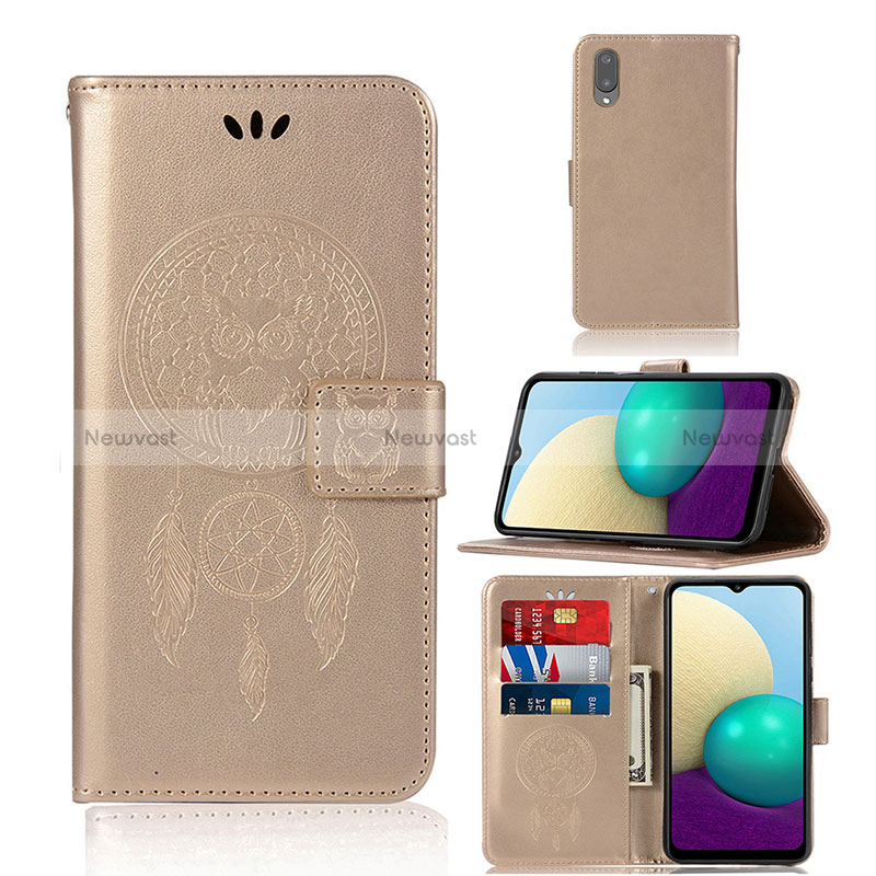 Leather Case Stands Fashionable Pattern Flip Cover Holder JX1 for Samsung Galaxy A02