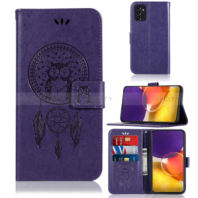 Leather Case Stands Fashionable Pattern Flip Cover Holder JX1 for Samsung Galaxy A25 5G Purple