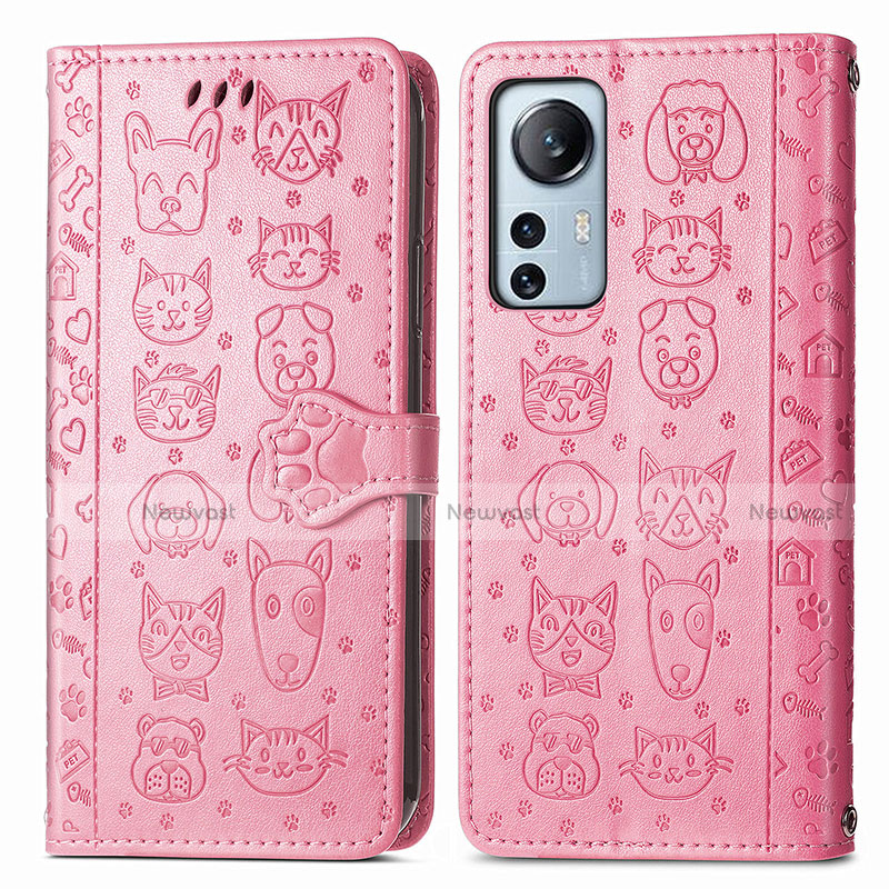 Leather Case Stands Fashionable Pattern Flip Cover Holder L01 for Xiaomi Mi 12 5G