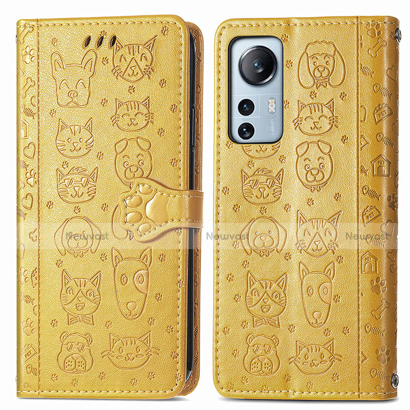 Leather Case Stands Fashionable Pattern Flip Cover Holder L01 for Xiaomi Mi 12 5G