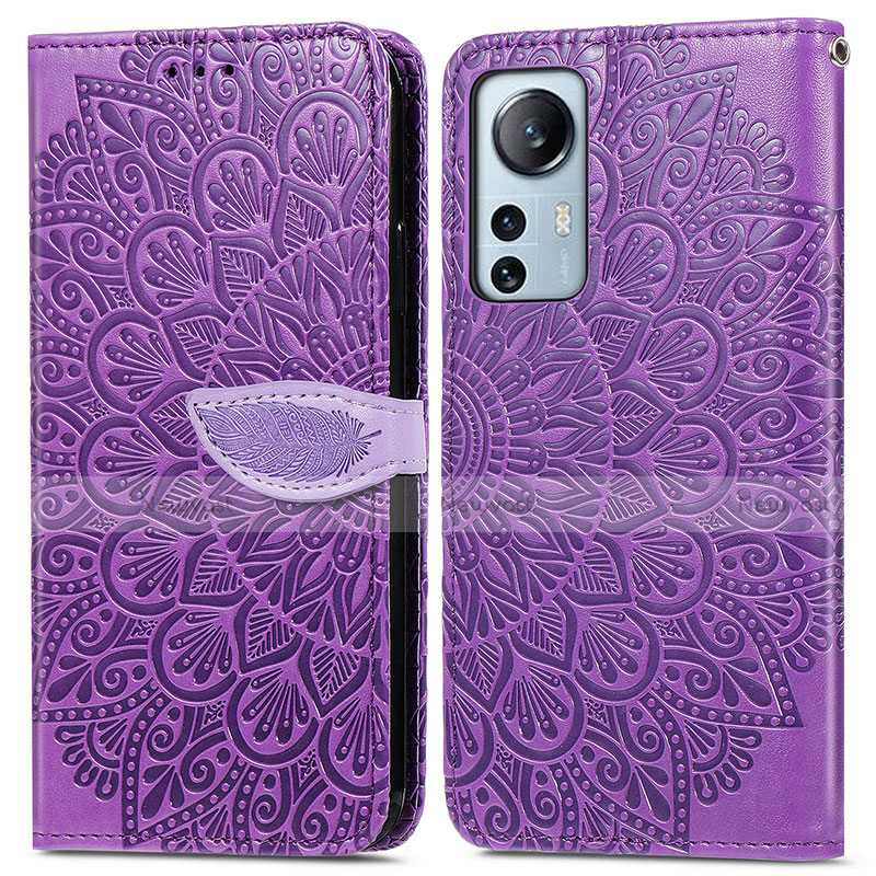 Leather Case Stands Fashionable Pattern Flip Cover Holder L02 for Xiaomi Mi 12 5G