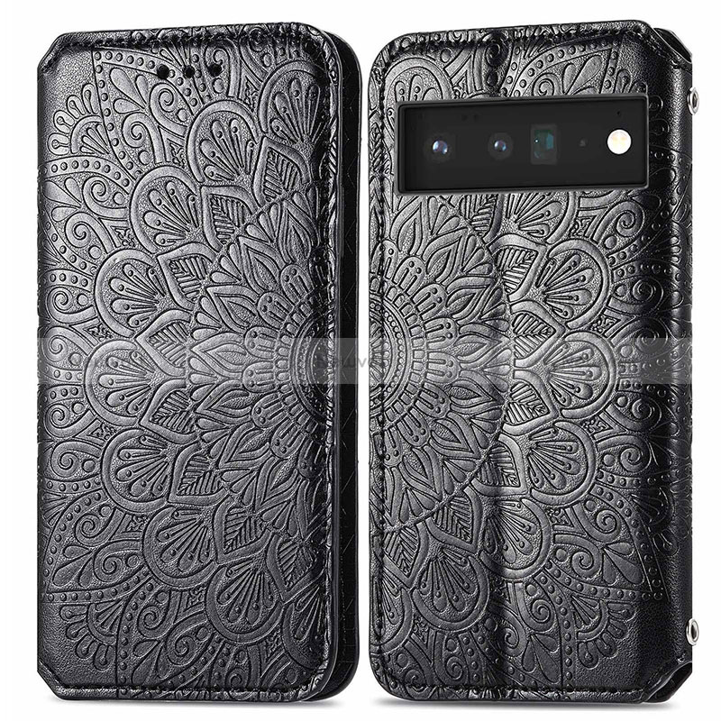 Leather Case Stands Fashionable Pattern Flip Cover Holder S01D for Google Pixel 6 5G