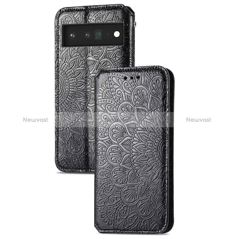 Leather Case Stands Fashionable Pattern Flip Cover Holder S01D for Google Pixel 6 Pro 5G