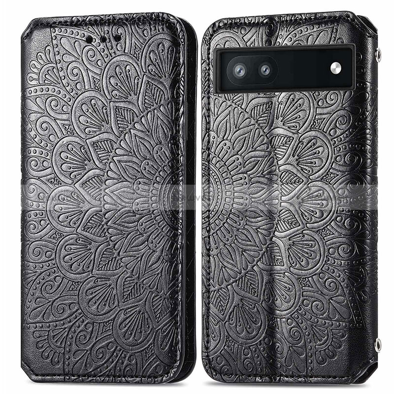Leather Case Stands Fashionable Pattern Flip Cover Holder S01D for Google Pixel 6a 5G
