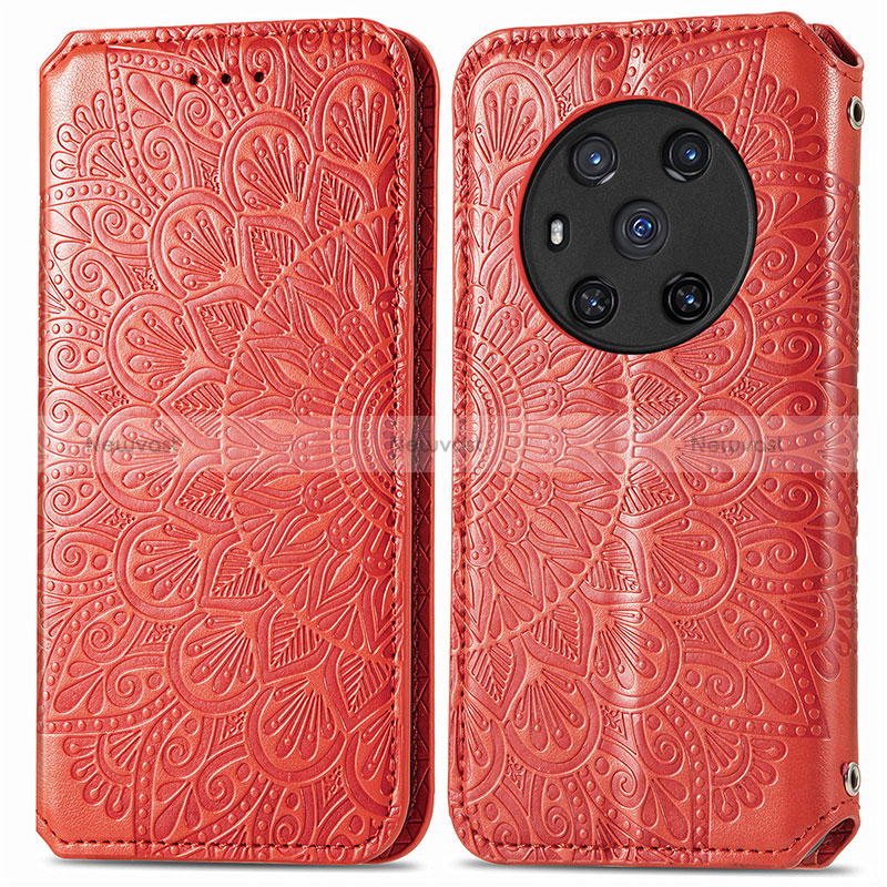 Leather Case Stands Fashionable Pattern Flip Cover Holder S01D for Huawei Honor Magic3 5G