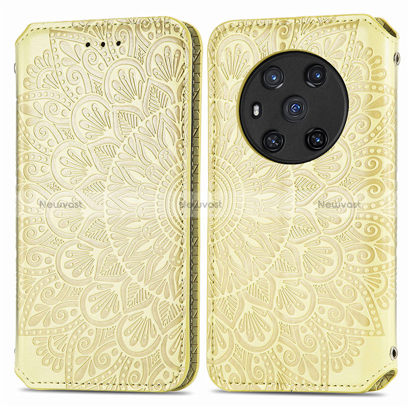 Leather Case Stands Fashionable Pattern Flip Cover Holder S01D for Huawei Honor Magic3 5G