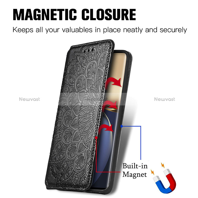 Leather Case Stands Fashionable Pattern Flip Cover Holder S01D for Huawei Honor Magic3 Pro 5G