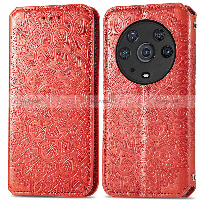 Leather Case Stands Fashionable Pattern Flip Cover Holder S01D for Huawei Honor Magic3 Pro 5G