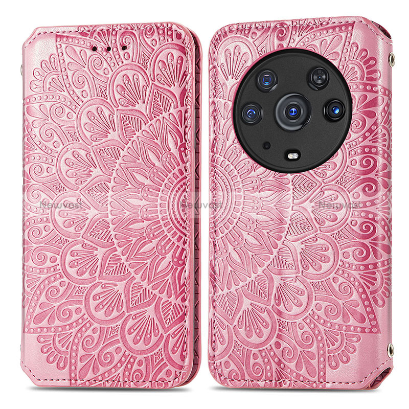 Leather Case Stands Fashionable Pattern Flip Cover Holder S01D for Huawei Honor Magic3 Pro 5G