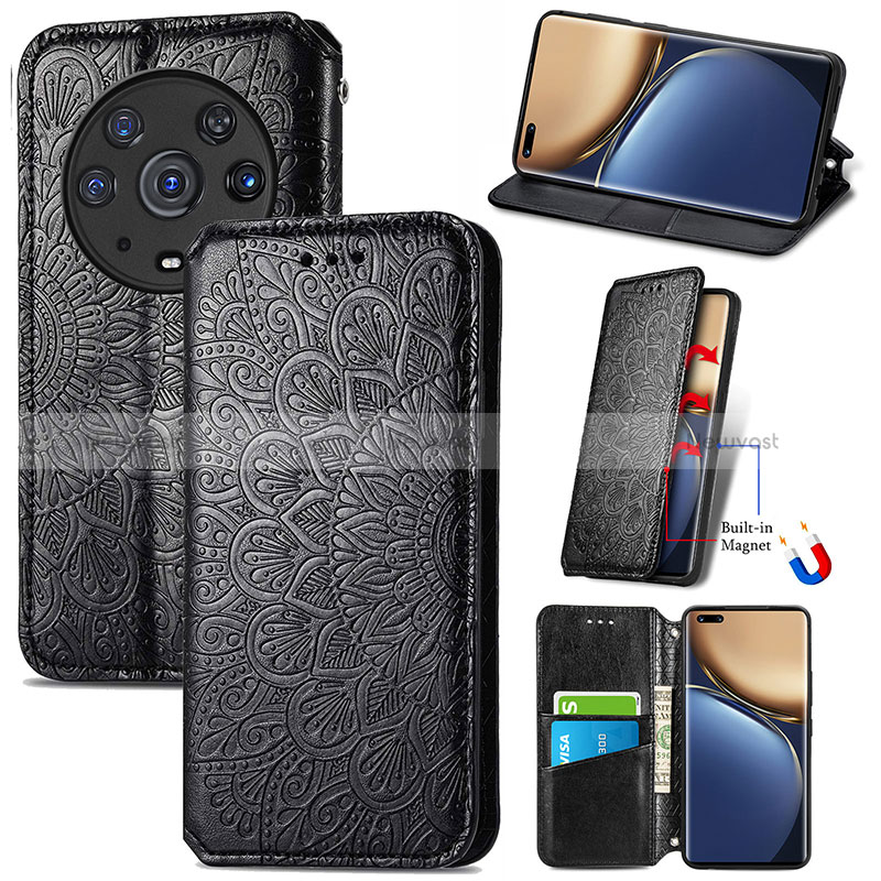 Leather Case Stands Fashionable Pattern Flip Cover Holder S01D for Huawei Honor Magic3 Pro 5G