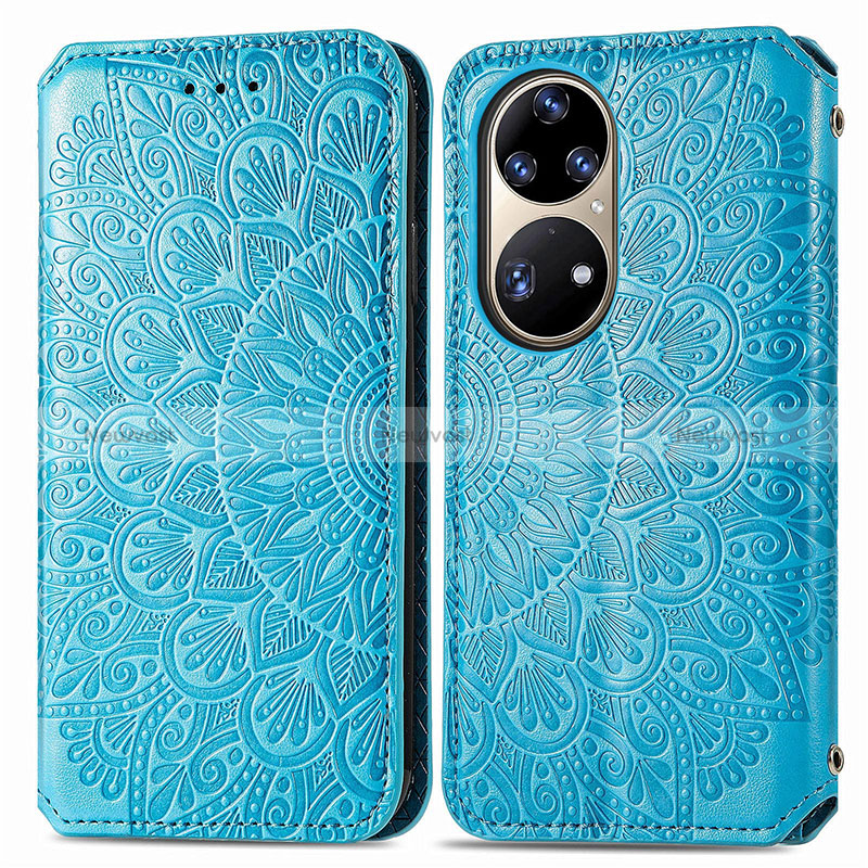 Leather Case Stands Fashionable Pattern Flip Cover Holder S01D for Huawei P50