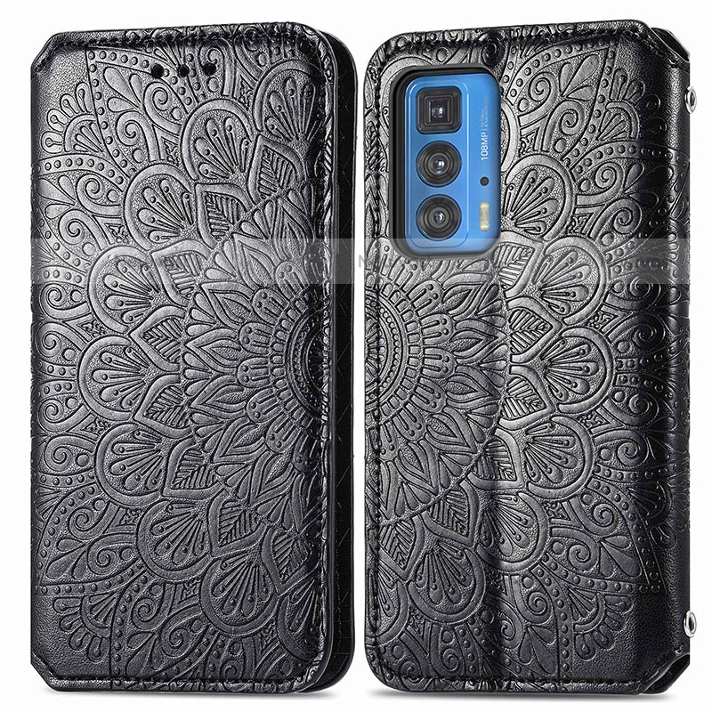 Leather Case Stands Fashionable Pattern Flip Cover Holder S01D for Motorola Moto Edge 20 Pro 5G