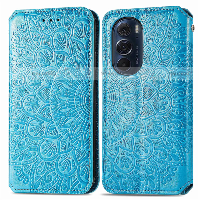 Leather Case Stands Fashionable Pattern Flip Cover Holder S01D for Motorola Moto Edge 30 Pro 5G