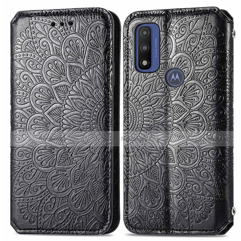 Leather Case Stands Fashionable Pattern Flip Cover Holder S01D for Motorola Moto G Pure