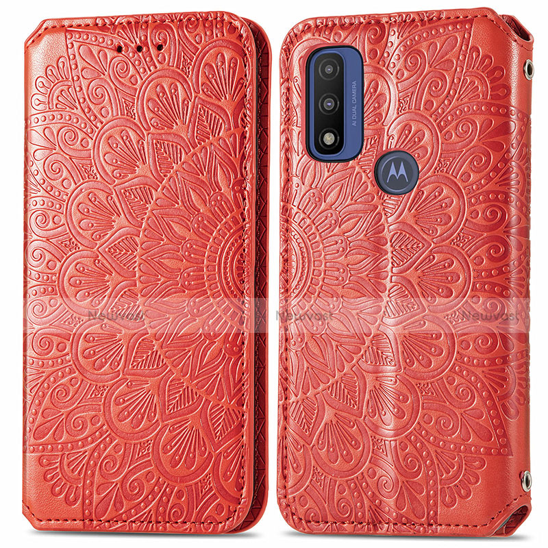 Leather Case Stands Fashionable Pattern Flip Cover Holder S01D for Motorola Moto G Pure