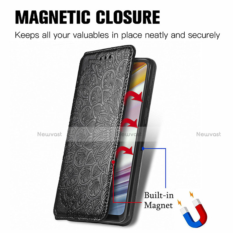Leather Case Stands Fashionable Pattern Flip Cover Holder S01D for Motorola Moto G40 Fusion