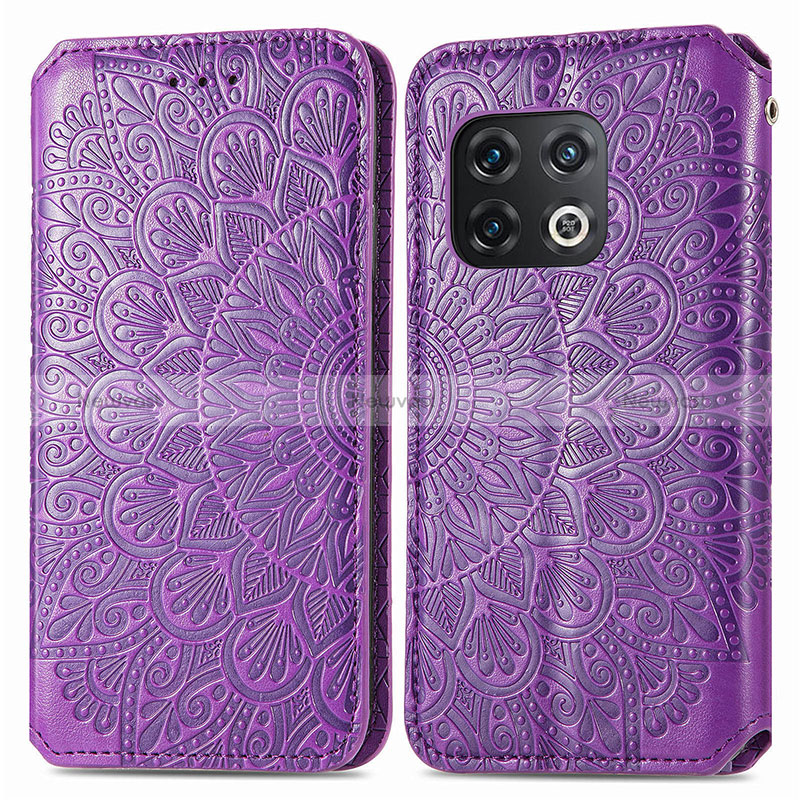 Leather Case Stands Fashionable Pattern Flip Cover Holder S01D for OnePlus 10 Pro 5G