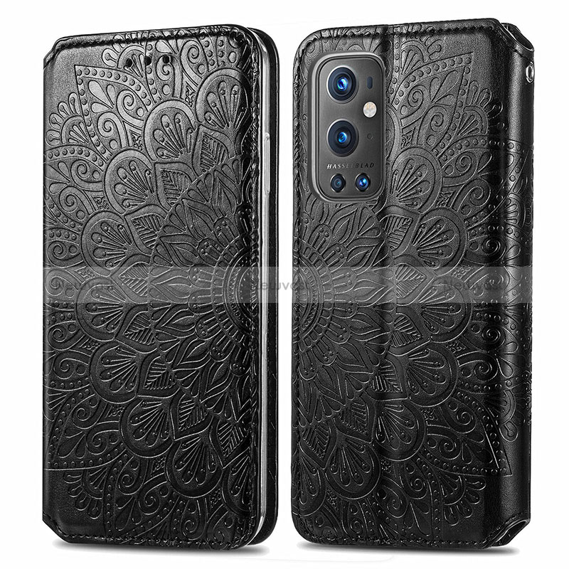 Leather Case Stands Fashionable Pattern Flip Cover Holder S01D for OnePlus 9 Pro 5G