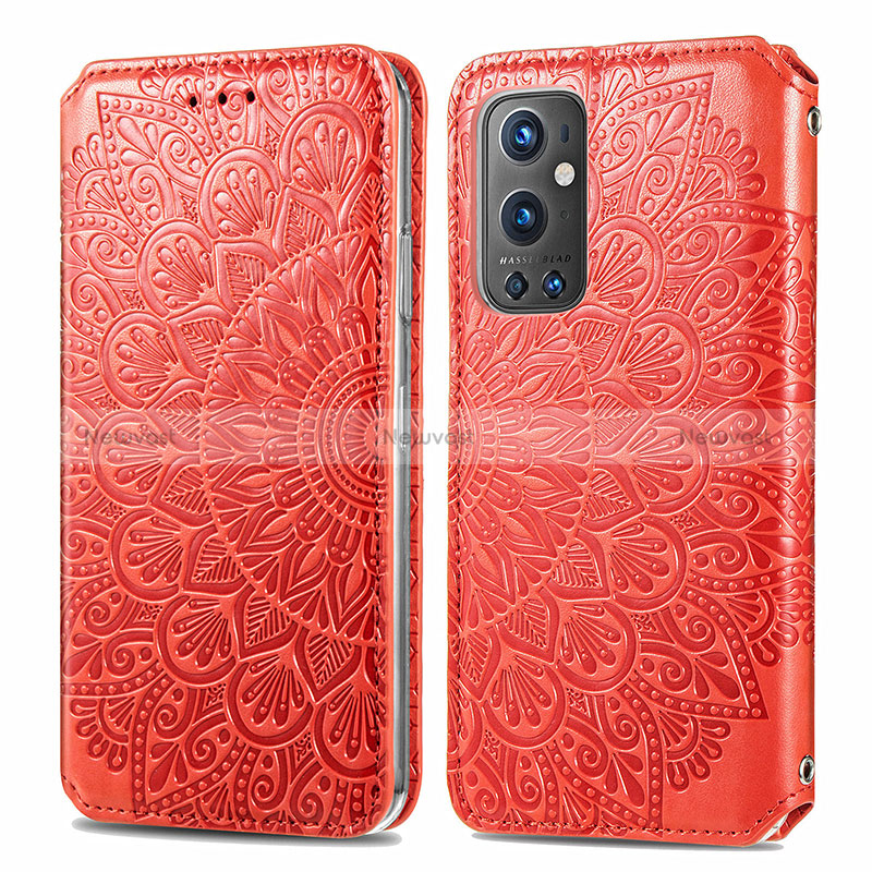 Leather Case Stands Fashionable Pattern Flip Cover Holder S01D for OnePlus 9 Pro 5G