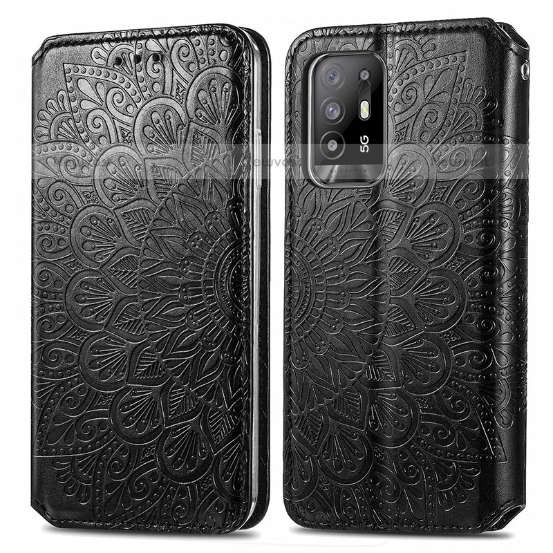 Leather Case Stands Fashionable Pattern Flip Cover Holder S01D for Oppo A94 5G