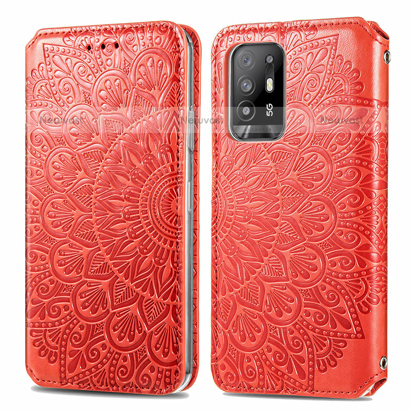 Leather Case Stands Fashionable Pattern Flip Cover Holder S01D for Oppo A94 5G