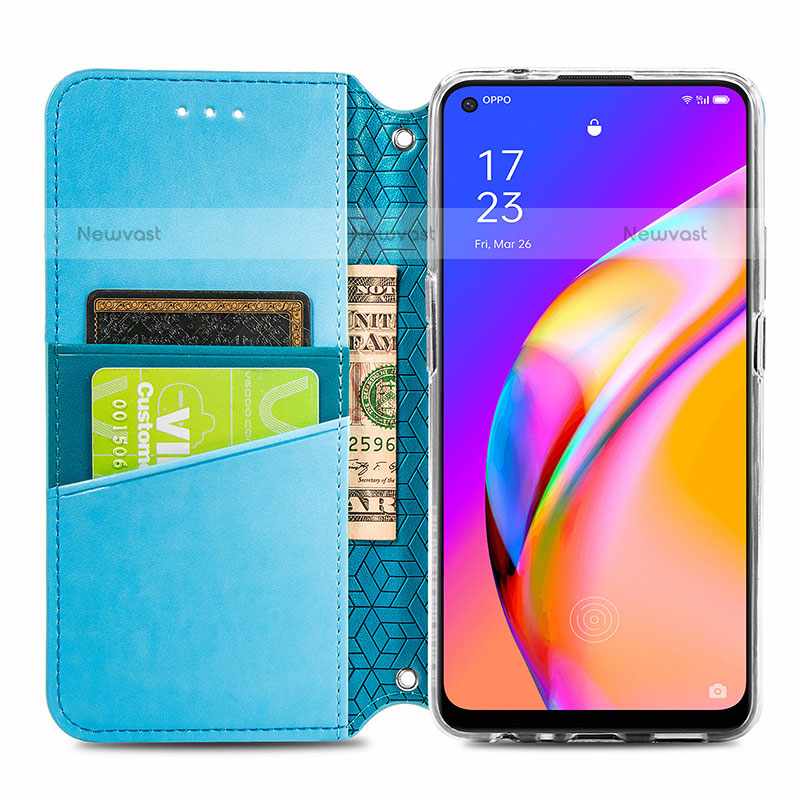 Leather Case Stands Fashionable Pattern Flip Cover Holder S01D for Oppo A94 5G