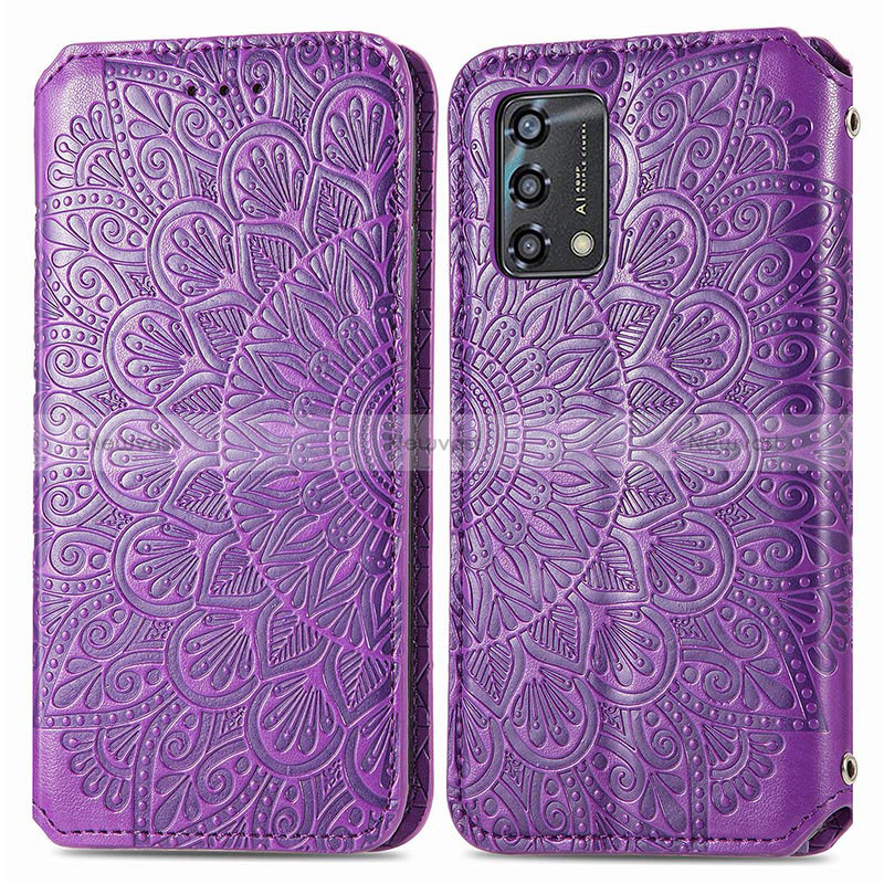 Leather Case Stands Fashionable Pattern Flip Cover Holder S01D for Oppo F19