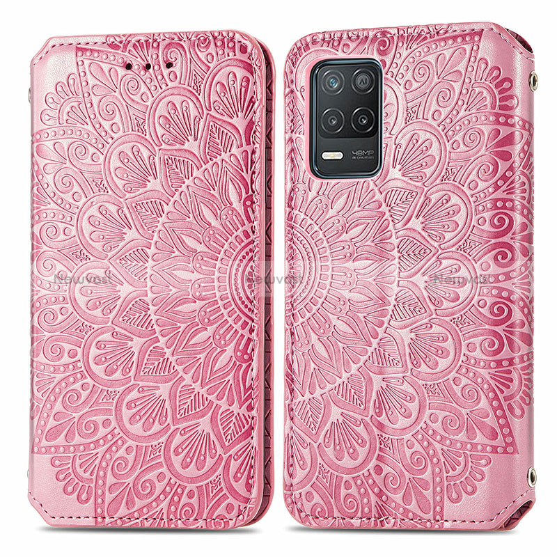 Leather Case Stands Fashionable Pattern Flip Cover Holder S01D for Realme 8s 5G