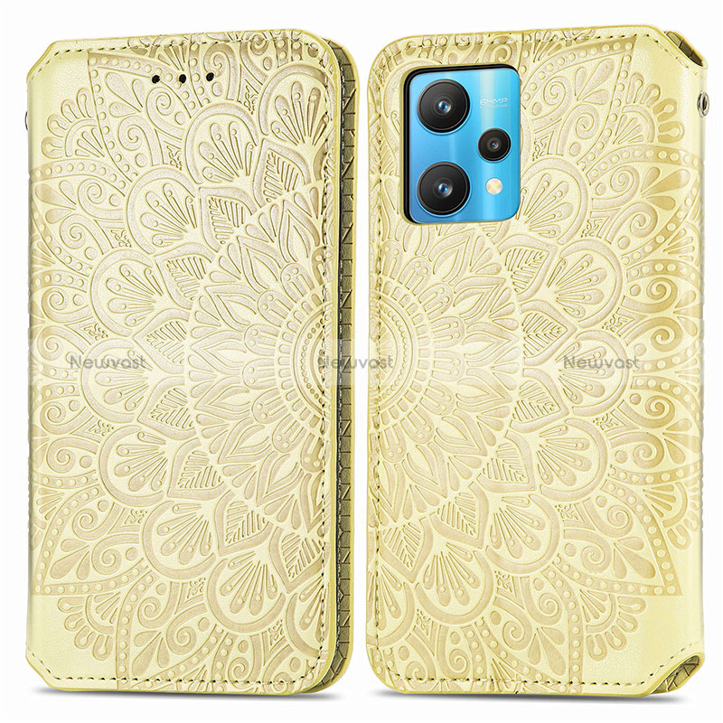 Leather Case Stands Fashionable Pattern Flip Cover Holder S01D for Realme 9 4G