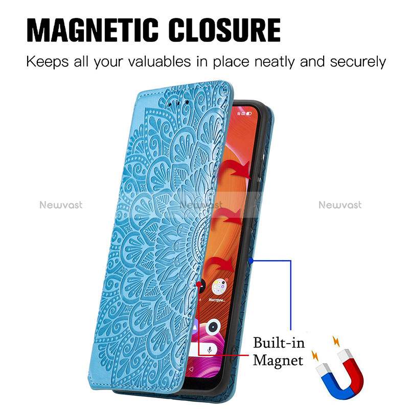 Leather Case Stands Fashionable Pattern Flip Cover Holder S01D for Realme C11 (2021)