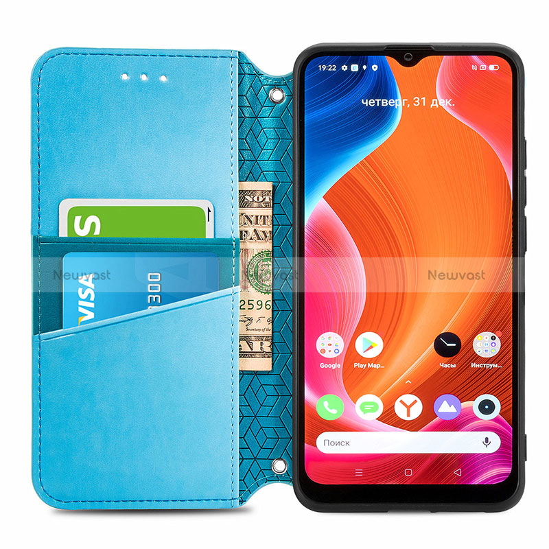 Leather Case Stands Fashionable Pattern Flip Cover Holder S01D for Realme C20